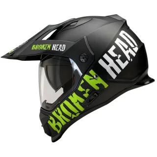 Broken Head Endurohelm Made2Rebel Grün - Crosshelm Mit Visier