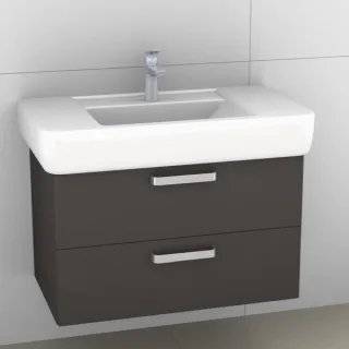 Artiqua 413 Waschtischunterschrank für Renova Plan 122186, 122187 Stahlgrau, 413-WU2L-K66-7142-88 413-WU2L-K66-7142-88
