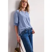 STREET ONE Hemdbluse 3/4-Arm Bluse mit Streifen und in Seersucker-Qualität