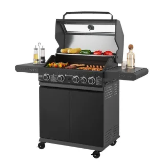 Juskys Gasgrill, Schwarz, Metall, 133x114x57 cm, Grills & Outdoor-Küchen, Gasgrills
