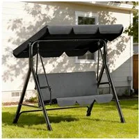 Huracan Hollywoodschaukel 3-Sitzer, Gartenschaukel mit Verstellbarem Sonnendach, 3-Sitzer, 175.5*110*152cm-Klassiker, UV-Schutz Wetterfest, Schaukelbank 220kg Belastbar