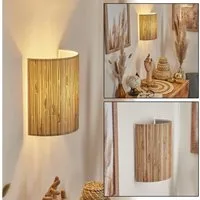 hofstein Wandleuchte »Arenabianca« Wandlampe im Boho-Design, Metall/Seegras, Schwarz/Natur, ohne Leuchtmittel, Wandspot m. rundem Schirm ausSeegras, Up&Down-Effekt an der Wand, E27