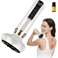 Toomoke Massagegerät 2 in 1 Gua Sha Schröpfgerät mit Heizfunktion,12-STUFIGE SAUGKRAFT, für Bauch, Beine,Arme & Po, Elektrisches Handmassagegerät,12-stufige Rotlicht-Wärme, mit ätherischen Ölen,Anti-Cellulite-Massagegerät