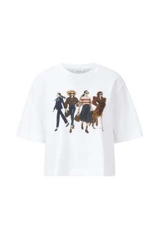 Rich & Royal - Gentle Fit T-Shirt with Women Print white - Gr. - XS