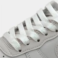 Kicksarchive Schnürsenkel Flache Glitzer Schnürsenkel Glitter Laces Kostüm Silber Bunt Weiß 8mm