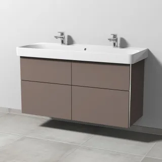 Sanipa 3way Waschtischunterbau zu Geberit Smyle Square Waschtisch mit 4 Auszügen, Taupe-Matt BP6731T