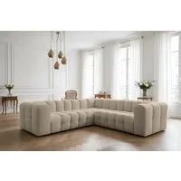 Fun Möbel Ecksofa Designersofa FUN LEONOR XS Universal (270cm), Stoff Moly oder Tiffani, Sofa-Rücken echt bezogen