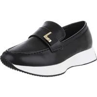 Ital-Design Elegante Loafers aus hochwertigem Material für Damen Slipper (89542535) Keilabsatz/Wedge Mokassins in Schwarz