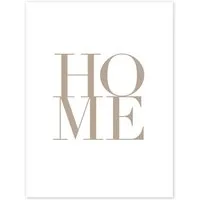 Posterlounge Wandbild HOME I, Typobox, erhältlich als Poster, Leinwandbild, Wandsticker oder Acrylglasbild