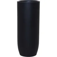 VIVANNO Bodenvase Fiberglas SOLERIO Rund - Schwarz Matt (1 St), 33x80 cm