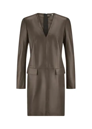 RIANI - Lederkleid ash - Gr. - 38