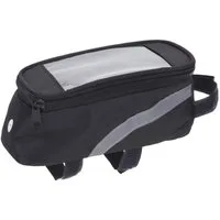 Koopman Rahmentasche Fahrradtasche Bike Bag Klett Reißverschluss Schwarz 1 L (Stück, 1-tlg., Packung), Fahrradtasche, 1L, Smartphonetasche, Tasche, Handytasche