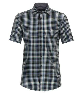 CASAMODA - Freizeithemd Kurzarm aqua bis petrol - Gr. - 3XL