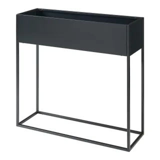 [en.casa] Blumenständer, Schwarz, Metall, 80x80x25 cm, Gartenzubehör, Blumentöpfe