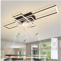 Nettlife Deckenventilator Beleuchtung dimmbar 6-Stufen Fernbedienung leiser Schwarz Modern, für Wohnzimmer Esszimmer Schlafzimmer Timer Nachtautomatik