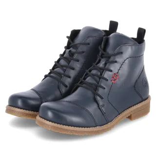 Rieker Schnürstiefeletten  Blau - Gr. 36 -  Textil