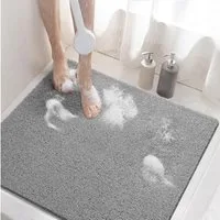LuxusKollektion Duscheinlage Duschmatte rutschfest 60x60cm PVC-Luffa Badewannenmatte Grau