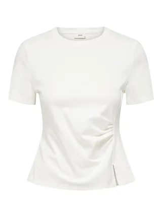 JDY - JDYTESSA S/S DETAIL TOP JRS Cloud Dancer - Gr. - M