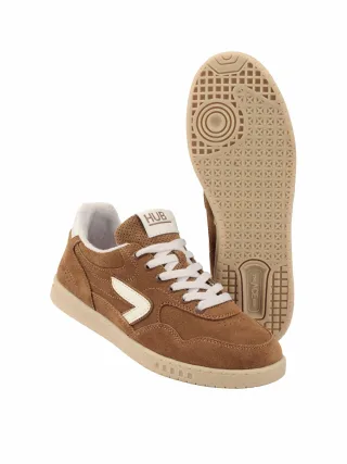 HUB Herren Sneaker Vancouver Braun Samtvelours und Rindleder