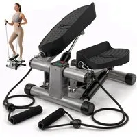 SpionProfi Mini-Stepper Mini Stepper 2in1 Up-Down Leiser Trainer Bein Arm Po Training (1-tlg), Mini Stepper Fitnessgerät Haus Büro Trainer mit Power Ropes