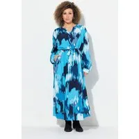 Ulla Popken Maxikleid Maxikleid Krepp Oversized Tunika-Ausschnitt