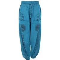 Guru-Shop Relaxhose Yogahose, Unisex-Baumwoll-Goa-Hose mit Druck -.. Retro, alternative Bekleidung, Goa Style