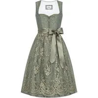 Nübler Trachtenkleid Midi Dirndl Fleurette in Olive - Rocklänge 60 cm