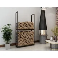 Montixx Kaminholzregal Kaminholzregal aus Metall schwarzpulver beschichtet abstellbar, BxTxH:45x25x100 cm