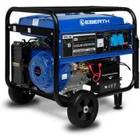 EBERTH Stromerzeuger 5500 Watt Notstromaggregat Stromerzeuger Stromaggregat mit Fahrwerk, E-Start, 13 PS Benzinmotor, 4-Takt, 1-Phase, 2x 230V