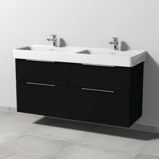 Sanipa 3way Waschtischunterbau zu Laufen Pro S Waschtisch mit 4 Auszügen, Schwarz-Matt UF77108