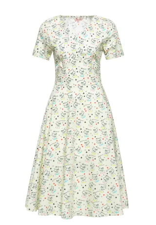 Queen Kerosin Damen Swingkleid Retro Cats