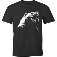 MoonWorks Print-Shirt Herren T-Shirt Grizzly Bär mit Print