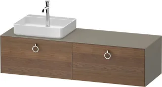Duravit White Tulip Konsolenwaschtischunterbau wandhängend Amerikanischer Nussbaum & Stein Grau Matt WT4890L77920010