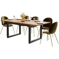 Newroom Esstisch Vincent, ausziehbar 160-200 cm inkl. Tischplatte Anthrazit Wildeiche Vintage