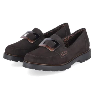 Rieker Loafer  Braun - Gr. 36 -  Leder und Textil