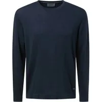 Pierre Cardin Strickpullover blau,Casual,Baumwolle,Unifarben,Rundhals,Lang,Regular Fit