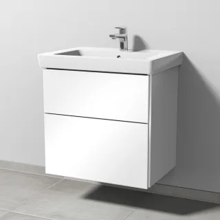 Sanipa 3way Waschtischunterbau zu Villeroy & Boch Subway 2.0 Waschtisch mit 2 Auszügen, Weiß-Glanz BS61378