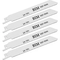 CMC Säbelsägeblatt Säbelsägeblätter Metall Kunststoff 150mm 24 TPI BIM (5 Stück) (5-St), 5 Bi-Metall Säbelsägen Sägeblätter
