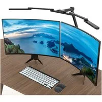 Sunicol LED Schreibtischlampe 105cm Schreibtischlampe,24W,mit Klemme,Transformierbar & drehbar, Touch-Steuerung, 3000-6500K, 5 Farbtemperatur & 5 Helligkeit