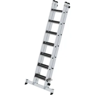 Munk Stufen-Schiebeleiter 2-teilig mit nivello-Traverse und clip-step R13 - 040670