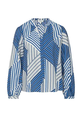 s.Oliver - Bluse weiß|blau - Gr. - 48