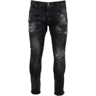 Dsquared2 - Tidy Bikerjeans - Schwarze Destroyed-jeans