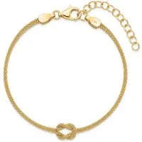 Antares Gold Goldarmband Damen Knotenarmband aus 585er Gold (14 Karat), Made in Italy, Doppelstrang-Armband in Gelbgold