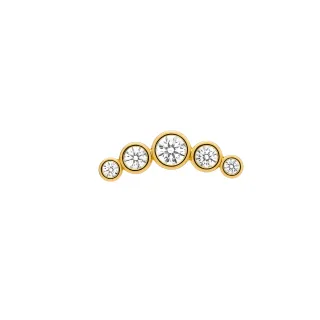 Luxenter Piercing mit funkelnden Zirkonia-Steinen, 18 Karat Gelbgold-Finish – Inloc
