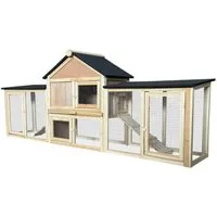 HOME DELUXE Kleintierstall CUNA Kaninchenstall, Hasenstall, Außengehege, Hochwertiges Tannenholz