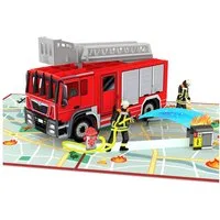 papercrush Geburtstagskarte Feuerwehrauto Pop-Up Karte