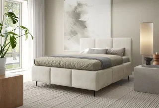 Polsterbett Schlafzimmerbett MIAMI Komplettset 180x200cm in Stoff Coral Beige