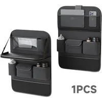OSTWOLKE Auto-Rückenlehnentasche Auto Organizer Multifunktional Wasserdicht Rücksitz Organizer (1-tlg), mit Klapptisch, Tablet/Telefon Aufbewahrung und 8 Taschen