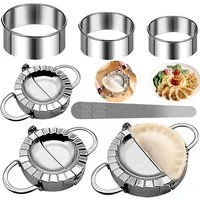 FOUORTUNATE-BEE Ravioliform 7-teiliges Edelstahl Dumpling-Former Set für die Küche, (7-tlg), Küchenhelfer zum einfachen Formen von Teigtaschen