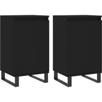 vidaXL Sideboard Sideboards 2 Stk. Schwarz 40x35x70 cm Holzwerkstoff (2 St)